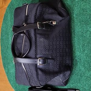 Coach Weekend Duffle Bag Signature Canvas with Leather Handle from Factory Store